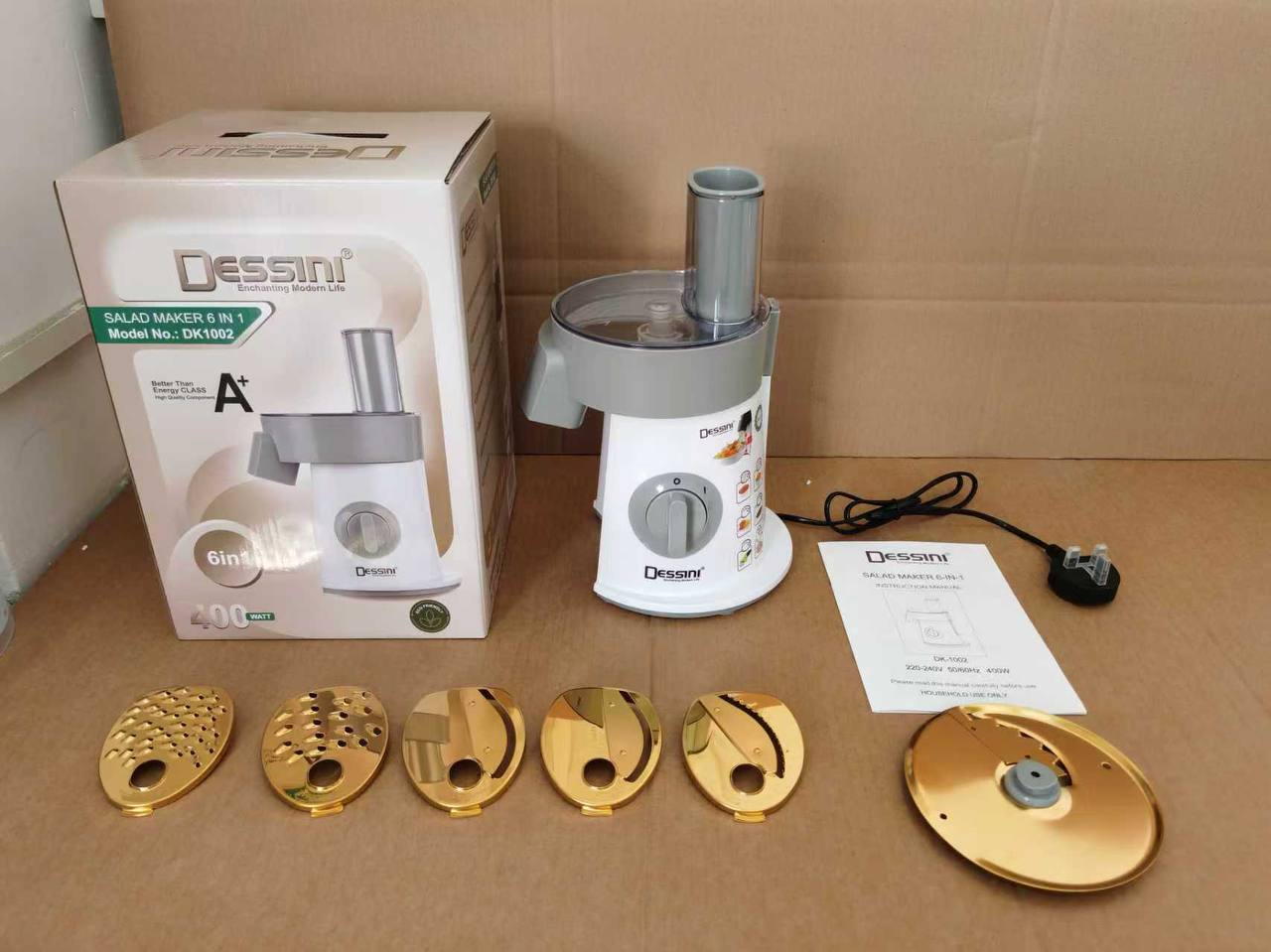 سالاد ساز حرفه ای دسینی 6 کاره مدل DK1002 تیغه طلایی