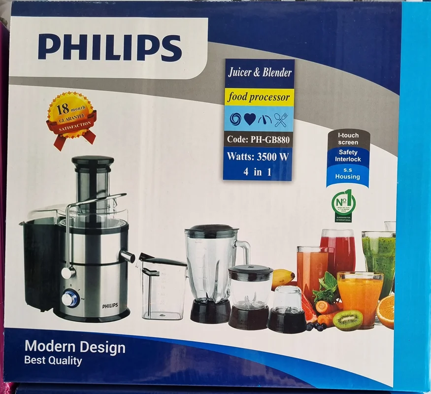 آبمیوه گیری فیلیپس مدل PH-GB880 (4کار)موتور مسی پرقدرت 3500 وات