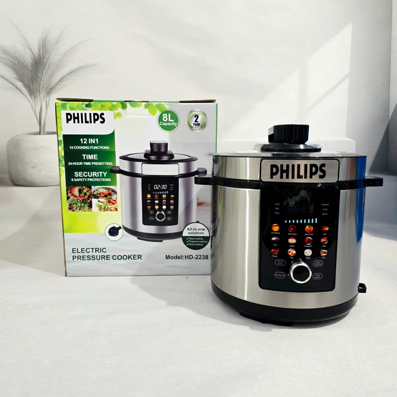 زودپز و پلوپز برقی فیلیپس-ظرفیت هشت لیتری- مدلHD_2238