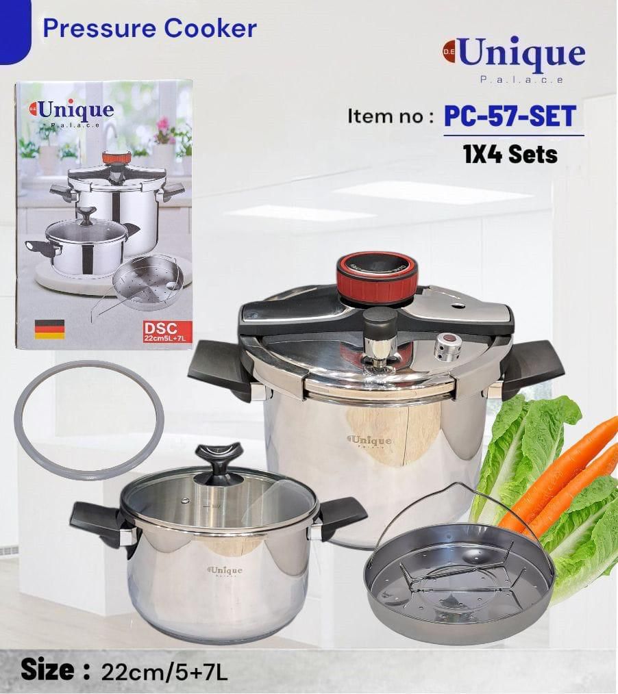 زودپز دوقلو یونیک کلیپسی 7+5 لیتر مدل PC-57 سری جدید