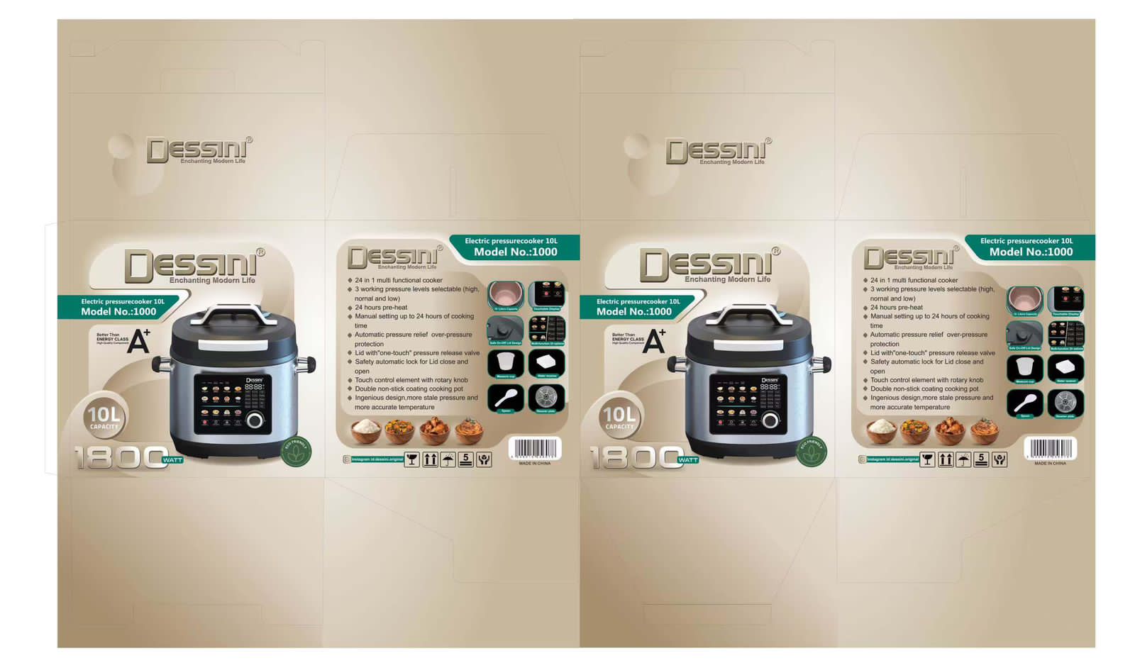 مولتی کوکر 24 کاره دسینی 10 لیتر مدل 1000