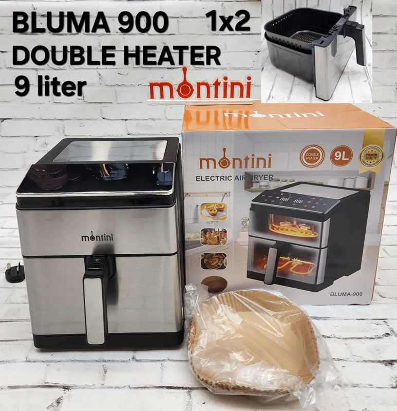 سرخ کن 9 لیتر مونتینی ایتالیا مدلBLUMA900 دو المنت سبددار لمسی شیک